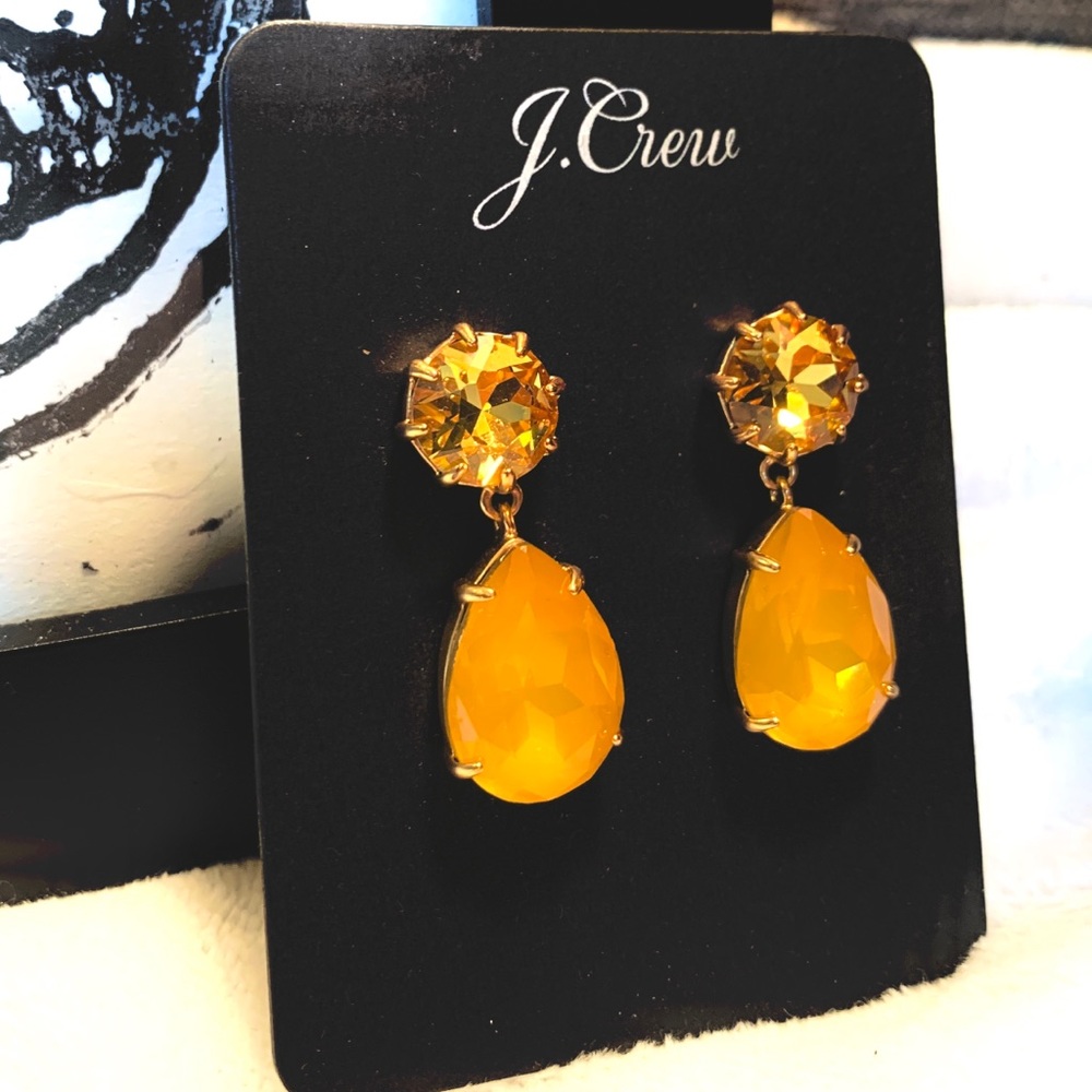 ☀️ J. Crew pear shaped stone drop earrings ☀️